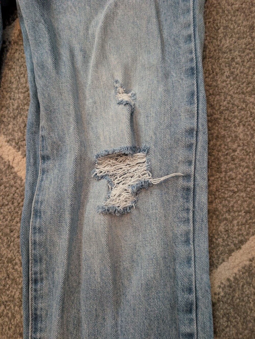 Pistola High Rise Distressed Straight Leg Jeans Light Wash Raw Hem Size 26 - Picture 6 of 7